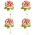 thumbnail image 1 of Gancho de pared con diseño de rosa colorida, reutilizable, para baño, cocina, acero inoxidable, resistente, paquete de 4, 1 of 4