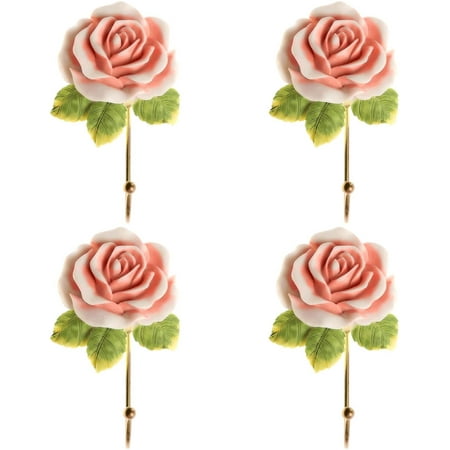 

Duty Stick on Wall Door Cabinet Coat Clothes Hooks Self Adhesive Holders for Hanging Kitchen Bathroom Home Command Hooks 4 Pack