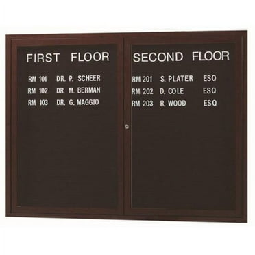 AARCO Products ADCWW3648R Aluminum Frame Wood Look (Walnut) Enclosed Letter Board