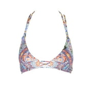 Nanette Lepore Boue Multi Printed Festival Cross-Back Triangle Bikini Top L