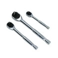 thumbnail image 3 of 3pc Mixed Drive Ratchets 72 Teeth Quick Release Socket Drivers 1/4" 3/8” 1/2", 3 of 4