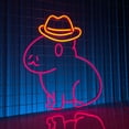 thumbnail image 4 of Handmadetneonsign Capybara Neon Sign, Capybara Cowboy Wall Art Decor, Animal Wall Decor, 4 of 5