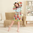 thumbnail image 3 of FORMRS Niños Bathrobe Unisex Hooded Robe Soft Plush Pajamas Sleepwear, Size 2-3T, Blue Tomatoes, 3 of 7