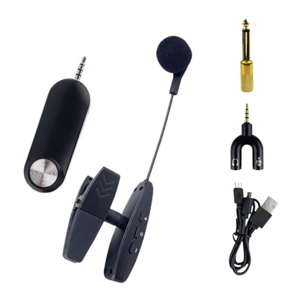 de micrófono inalámbrico para saxofón, transmisor, receptor, micrófono de bocina Universal