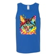 thumbnail image 2 of Wild Bobby Dean Russo Colorful Blue Eyes Cat Cat Lover Men Graphic Tank Top, Royal, Small, 2 of 5