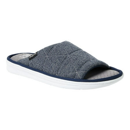 Dearfoams - Dearfoams Mens Heathered Knit Quilted Slide slippers ...