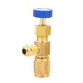 thumbnail image 1 of Refrigerant Charging Valve, Brass Low Loss HVAC Fittings, Control Ball Valve with Safety Adapter for R32, R22, R410 A/C Conditioner Manifold Maintenance Tools, 1 of 8