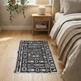thumbnail image 2 of ODIKA 2'x3' Gray Cream Geometric Design Washable Throw Rug Modern Abstract Motif with Charcoal Accents Non-Slip, Low Profile, Flatwoven, Easy Care for Hallway, Study Room, 2 of 6