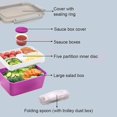 thumbnail image 3 of Food Reusable For Lunch Spoon Salad Container Large With Dressing Cup, 3 of 5