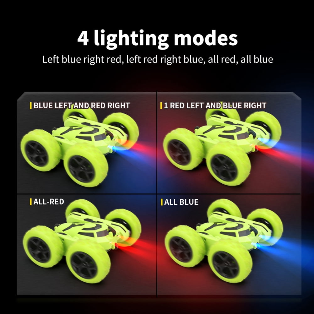 XITZ RC Stunt Car for Kids,4WD Off-Road Vehicle with Cool Lights 2.4Ghz Double Sided Remote Control Cars Gift Toy for for Boys Girls Age 3+