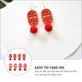 thumbnail image 5 of CIMAXIC Boucles d'Oreilles Rouges 4 Paires de Boucles d'Oreilles de Festival de Printemps Pendentif Décoratif Clips d'Oreilles Style Mixte, 2.36"X0.98"X0.39 Pouces, 5 of 5
