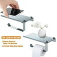 thumbnail image 3 of Toilet Paper Holder with Shelf Stainless Steel Commercial Tissue Roll Dispenser Phone Bathroom Brushed Nickle Wall Mounted Rustproof- Black, 3 of 5