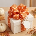 thumbnail image 3 of Racsoh Thanksgiving Wired Ribbon, Fall Pumpkin Maple Leaf Decorative Ribbon, Fabric Craft Ribbon with Wire Edge, for Wreath Bow Gift Wrapping Home Decor (180 Inch, C), 3 of 7