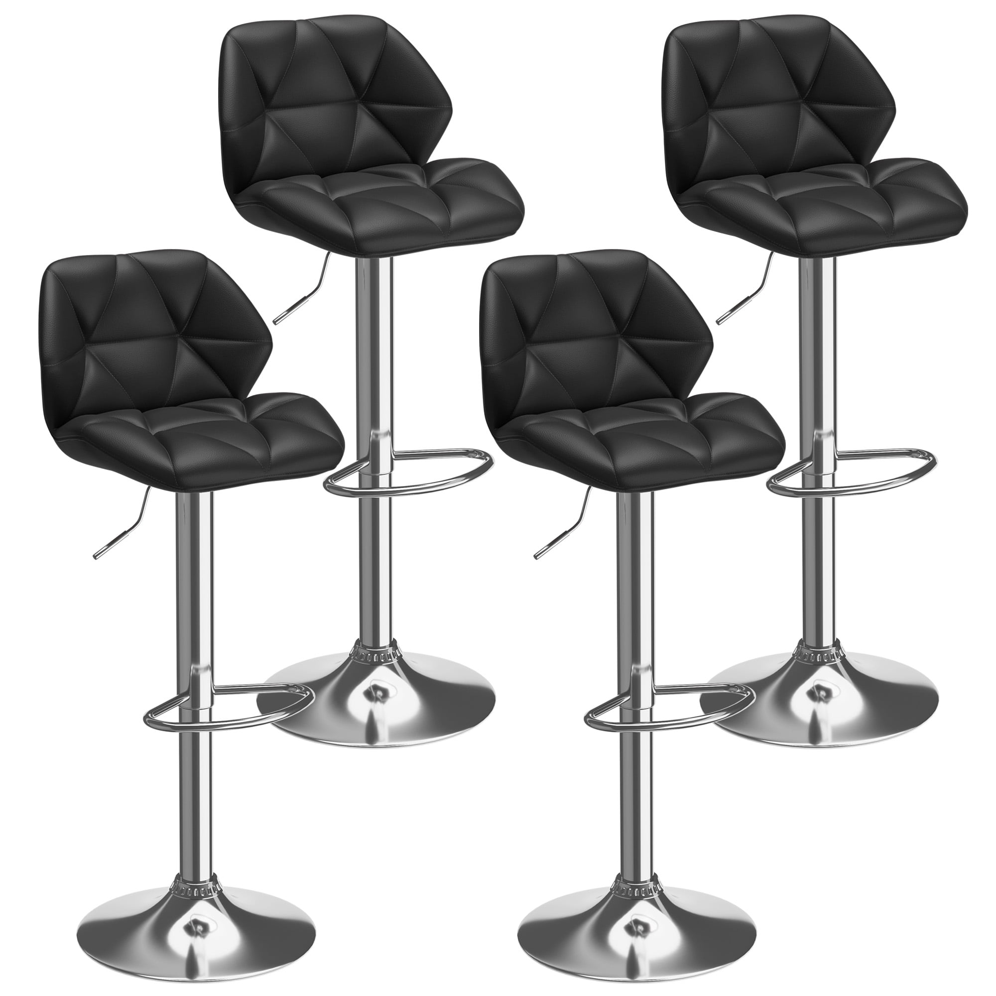 Cozy Castle Bar Stool Set of 4, Swivel Adjustable Barstool, Diamond