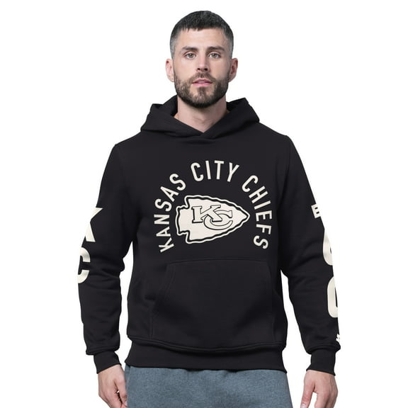 Men's Starter Black Kansas City Chiefs Handoff Fleece Hoodie Sweatshirt