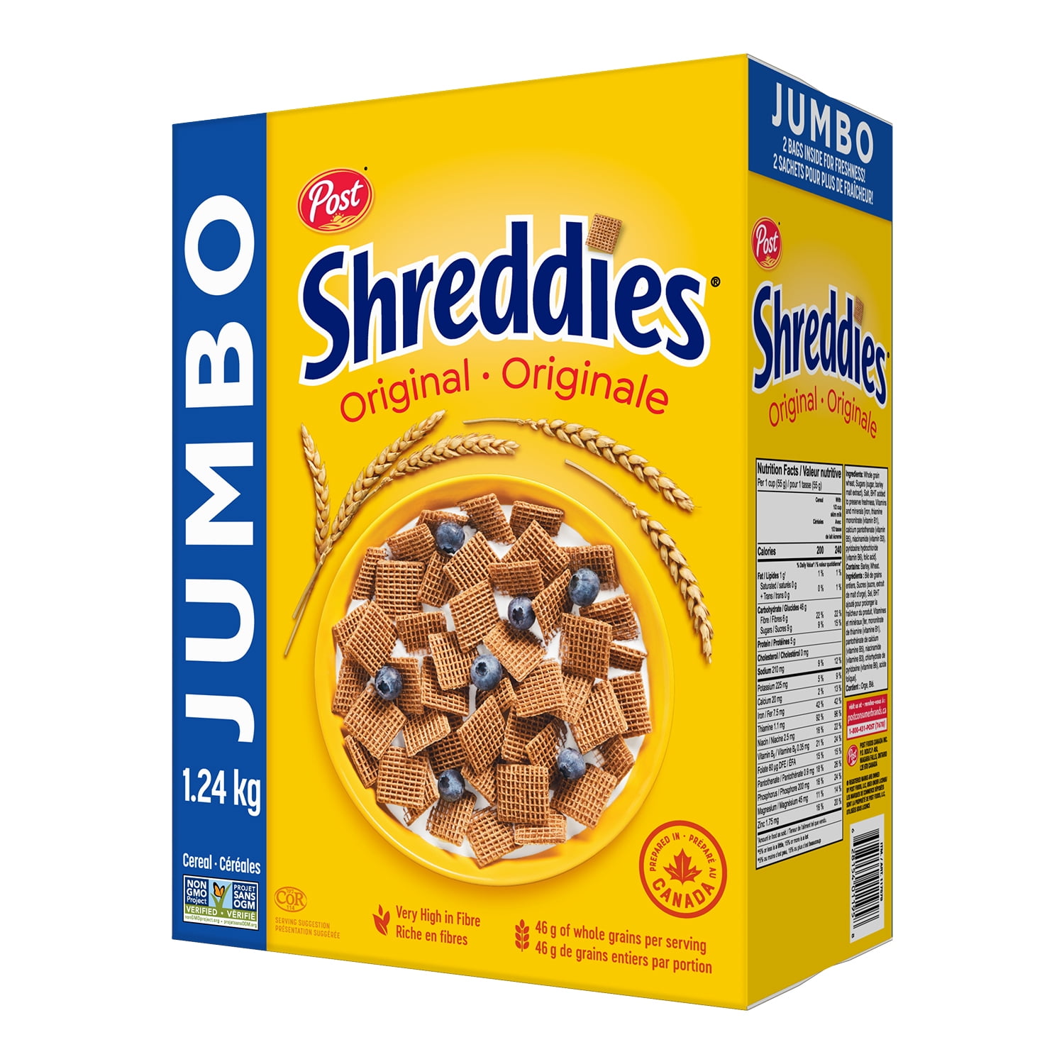 Post Shreddies Original Cereal, Jumbo Size, 1.24 kg