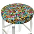 thumbnail image 6 of Goofa Color Summer Printed Stool Covers Round, Waterproof Round Bar Stool Covers Anti-Slip Round Bar Stool Seat Cover with Elastic Bands Durable -12 inch, 6 of 7