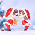 thumbnail image 2 of Farfi 2 uds Mini Navidad pareja figura muñeca Diy jardín Bonsai decoración ornamento niño juguete, 2 of 5