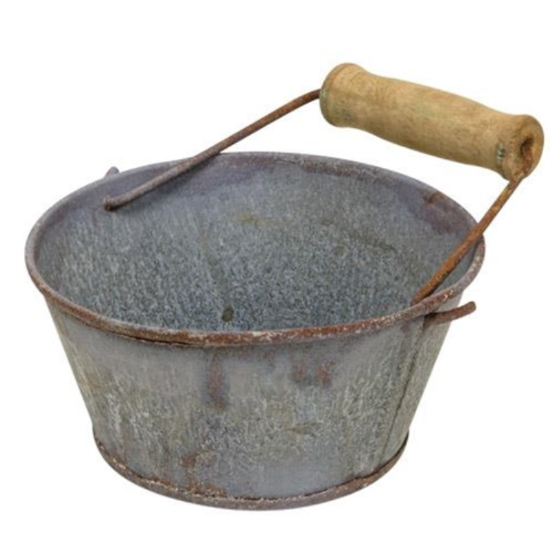 Washed Galvanized Metal Bowl