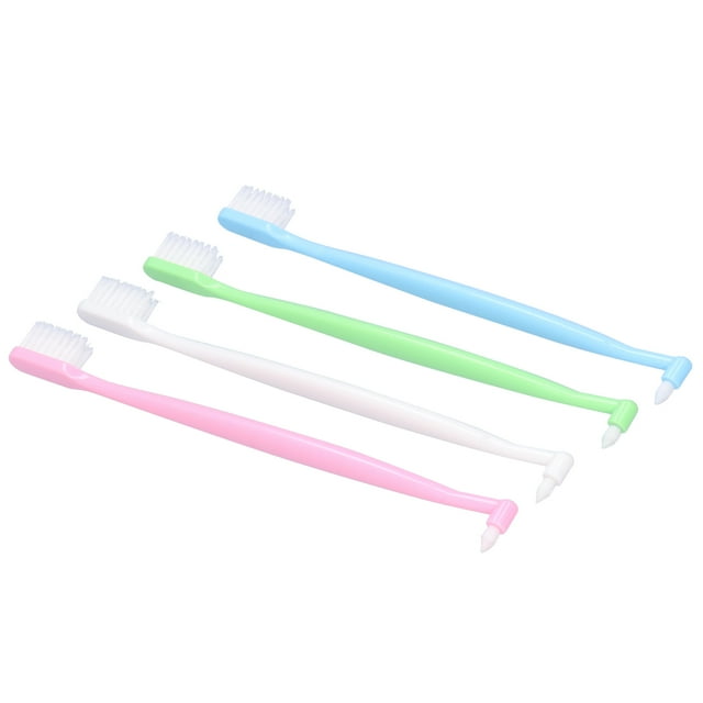 LHCER End-Tuft Brush,4PCS Orthodontic Toothbrush Double‑Ended Interspace Toothbrush for Braces Teeth Cleaning,Orthodontic Toothbrush