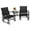 Black, variant on Costway Double Swing Glider Chair Rocker Glass Table Umbrella Hole Black