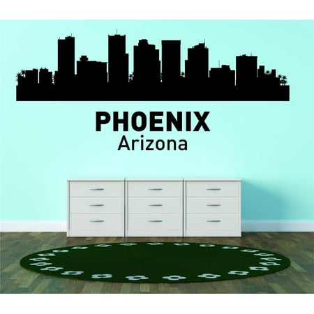 Phoenix Arizona United States Major City Geographical Map Landmark - Vinyl Wall Decal - 30x64