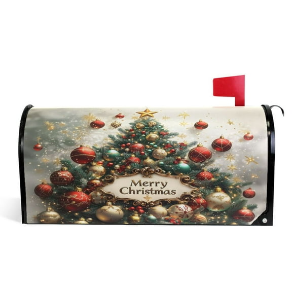 Ryvnso Mailbox Cover Merry Christmas Tree Magnetic Mailbox Wrap Standard Size 21x18 Inch