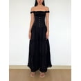 thumbnail image 2 of Robe Maxi à Volants Blanche Sans Bretelles avec Boutons et Smocking pour Femmes, Rose Soleil, 2 of 5