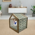 thumbnail image 3 of Paisley Pet House, Colorful Vintage Floral Teardrop Oriental Paisley Retro Design, Outdoor & Indoor Portable Dog Kennel with Pillow and Cover, 5 Sizes, Yellow Blue Cream, by Ambesonne, 3 of 5