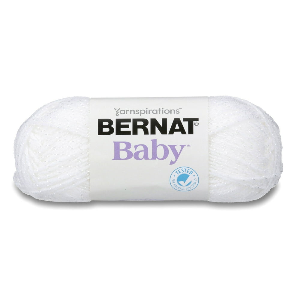 BERNAT BABY SPARKLE YARN (42.5G/1.5OZ), WHITE SPARKLE