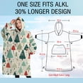 thumbnail image 4 of Oversized Wearable Blanket Hoodie,Beige Christmas Tree Pattern Sherpa Blanket Hoodie with Super Pockets,Super Warm Fuzzy Pullover for Women & Men, 4 of 6