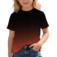 thumbnail image 4 of Tfken Toddler Kids Summer Boys Cute Shirts Gradient Short Sleeve Crew Neck Tops Fashion Daily Wear Child Soft Leisure T-Shirts Size 9-10 Years Red, 4 of 6
