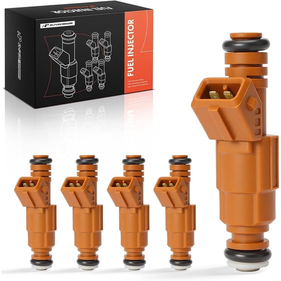 A-Premium Fuel Injectors Compatible with Volvo XC70 2003-2007 XC90 2003-2006 C70 S60 S70 V70 2.4L 2.5L Gas Set of 5 Replace# 0280155831