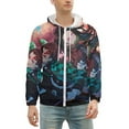 thumbnail image 2 of Demon Slayer Zip Up Hoodies Unisex Realistic 3D Print Sweatshirt Long Sleeve Hooded Jacket Coat 5XL, 2 of 8