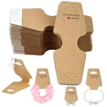 250 Pcs Jewelry Display Cards, Self-Adhesive Packaging Cards for Selling Bracelet Necklace Earring, 4.65 x 1.73 inches (Kraft Paper)
