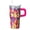 Texture-466, variant on 20oz Stainless Steel Insulated Cup with Handle, Geometric Design Double Wall Travel Tumbler Leak-Proof Straw Lid