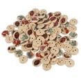 thumbnail image 1 of 100 Pcs Mixed Color Wood Buttons, Round Shapes Buttons Cartoon Decorative Buttons With 2 Holes For DIY Sewing Crafts, 1 of 8
