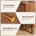 thumbnail image 5 of WIRRYTOR Modern Narrow Nightstands for Bedroom Set of 2, Rounded Corner Bedside Table Set with Tapered Legs, 3 Drawer Accent End Table, Walnut, 5 of 9