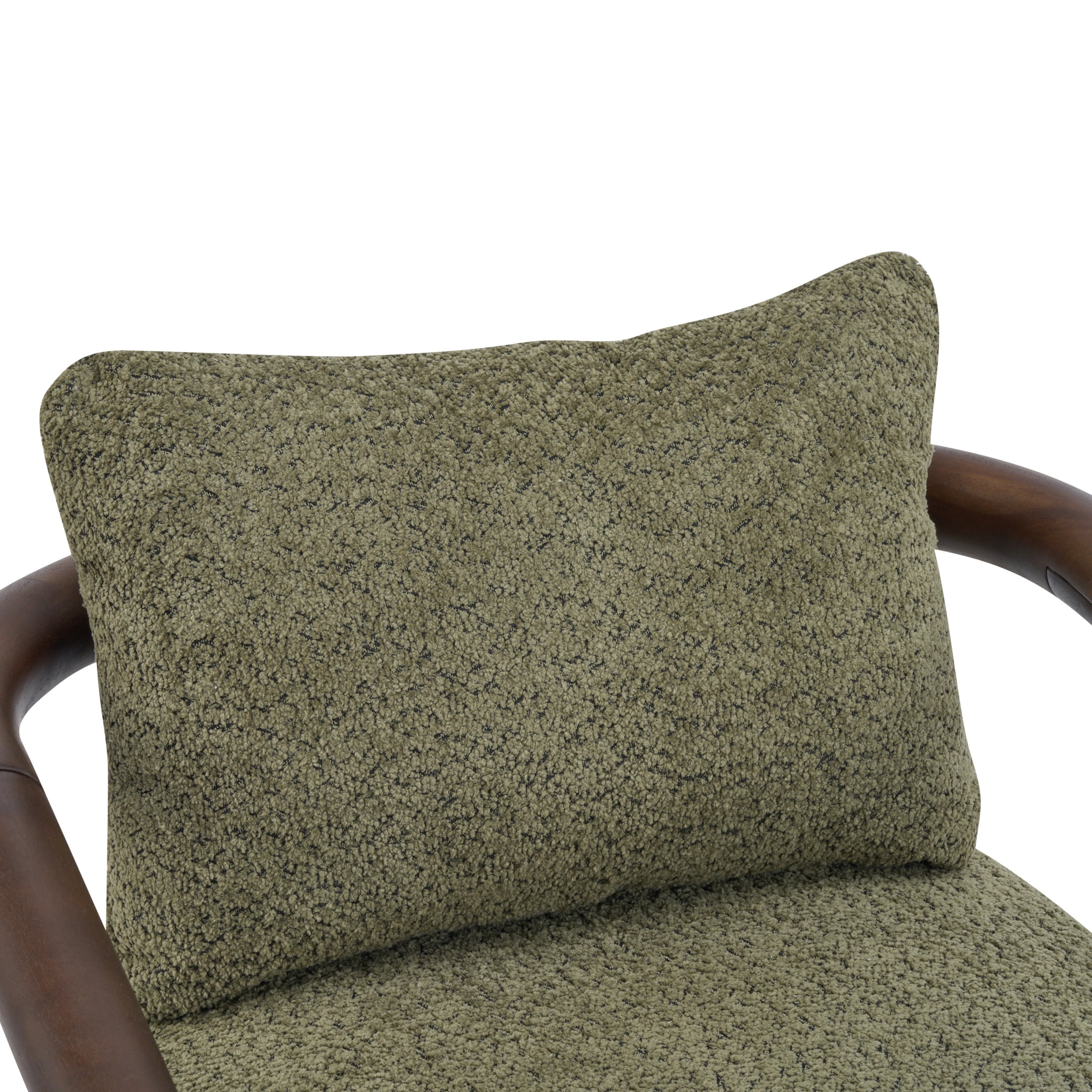 Christopher Knight Home Modern Boucle Upholstered Accent Arm Chair with Wood Frame, Olive Green