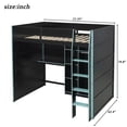 thumbnail image 4 of Gaming Loft Bed Full Size, Wood Loft Bed with Desk, RGB LED Lights, Open Wardrobe & Storage Shelves, Gaming Bed with Workstation for Gamers, Teens, Blue, 4 of 14