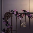 thumbnail image 3 of SLYNSHome Artificial Purple Black Maple Leaf Garland With Berries, Faux Halloween Vine Decor, Hanging Greenery For Mantel, Stair, Indoor Outdoor Holiday Party Decoration, 3 of 4