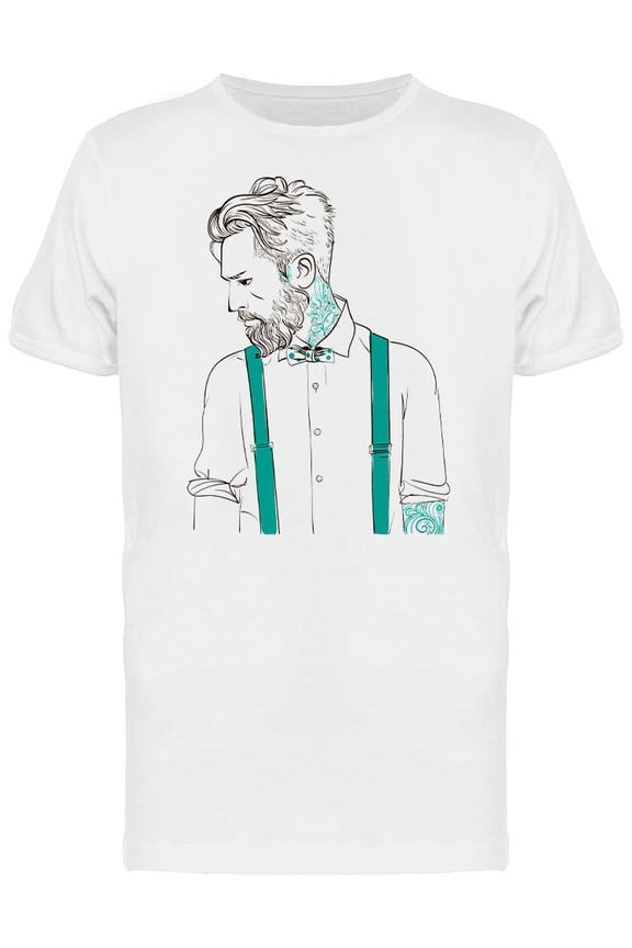 Hipster Fashion Barber Man T-Shirt Men -Image by Shutterstock, Male Medium