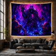 thumbnail image 6 of Mysterious Purple Figure Among Jagged Crystals in a Dark Cave, Dramatic Dark Fantasy Illustration Style, for Art Enthusiasts, Thoughtful Gift, for Bedroom and Dorm, Tapestry and Wall Hanging, 6 of 7