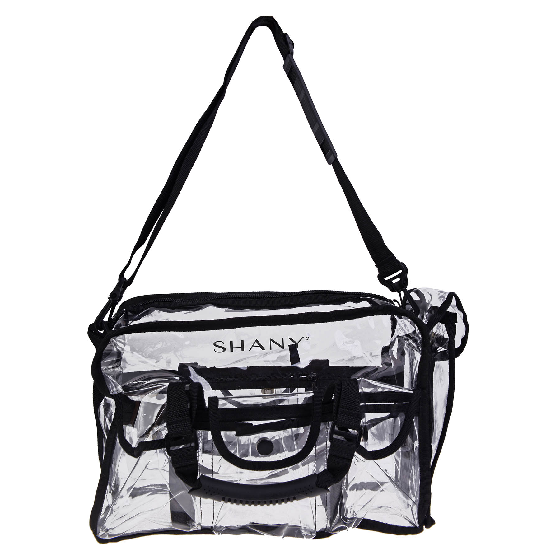 SHANY Clear Makeup Bag, Pro Mua rectangular Bag with Shoulder Strap, Large 