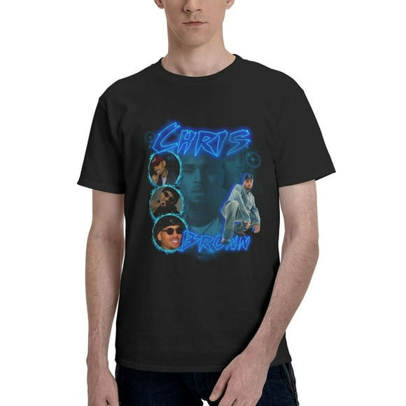 Chris Brown Breezy Bowl XX Men's Cotton T-Shirt Short Sleeve Crew Neck Tee Shirts Casual Solid Tops