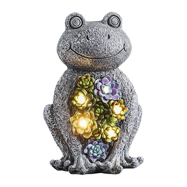 Estatuilla de Animal Solar, luz, rana, búho, Mini escultura Animal para decoración de jardín