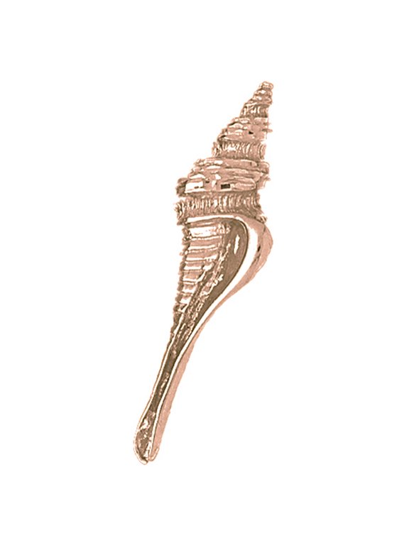 14K Rose Gold Conch Shell Pendant - 42 mm