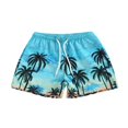 thumbnail image 1 of Children‘s Casual Beach Shorts Summer Boys Fashion Printing Drawstring Waist Swim Trunks, 1 of 7
