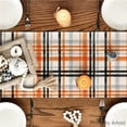 thumbnail image 6 of Black Buffalo Check Autumn Table Runner, Halloween Kitchen Dining Table Decoration for Outdoor Family Parties, 6 of 7