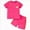 A13-Hot Pink, variant on Toddler Baby Girl Clothes Summer Outfits Short Sleeve Elastic Sweatshirt and Shorts 2 Piece Sweatsuit Set 6-12 Months 12-24 Months 2t 3t 4t 5t 6t 7t 8t 9t Children 4-5 Years